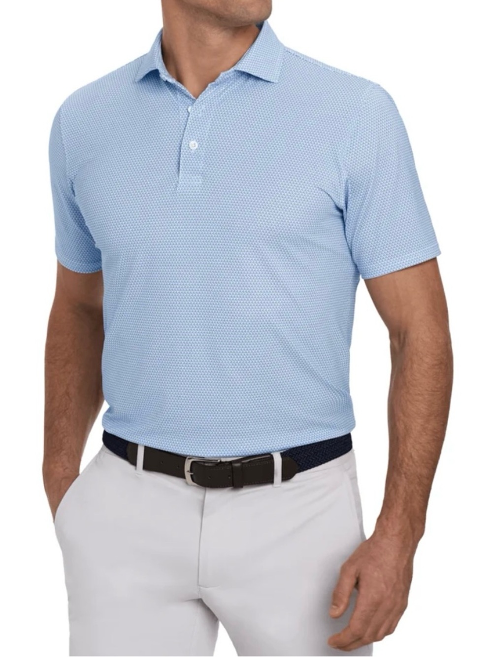Men's Light Blue Short Sleeve Polo - Breathable Everyday Style
